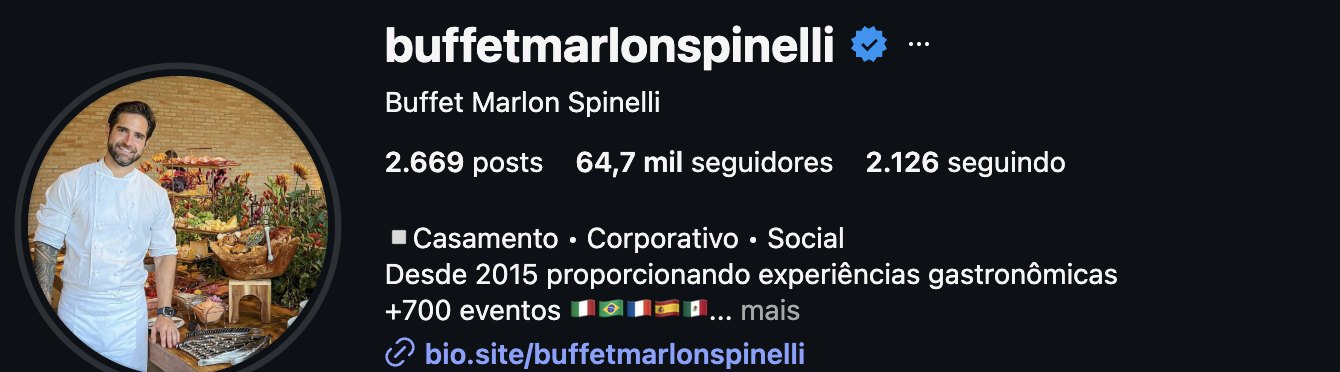 Cabeçalho do perfil com a bio cortada em mais