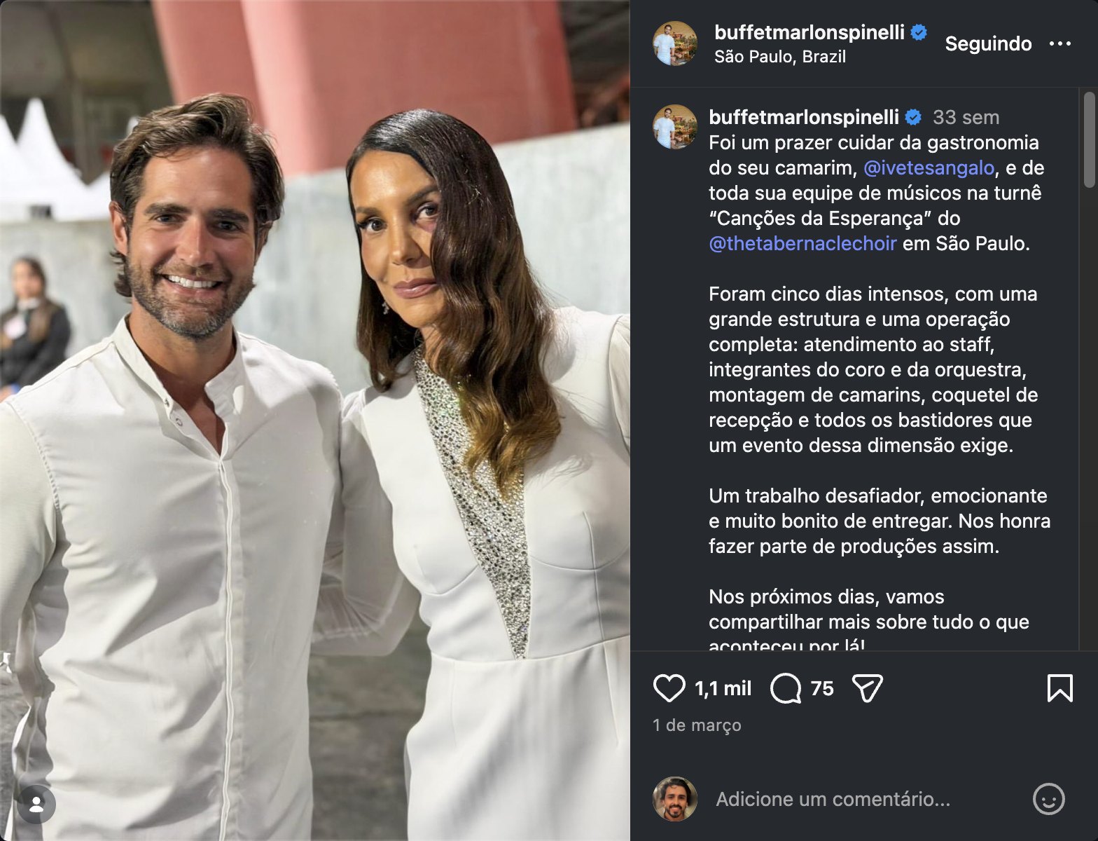 Publicação do camarim da Ivete Sangalo